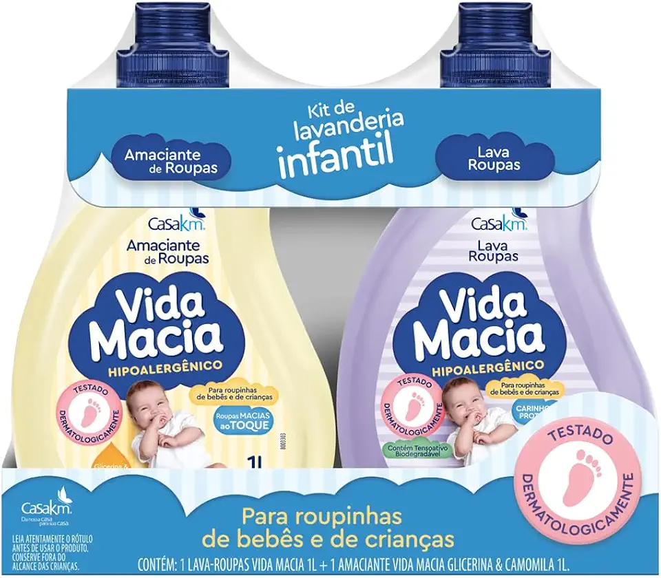 Kit Vida Macia (Lava Roupas e Amaciante - Glicerina e Camomila) 2 x 1L