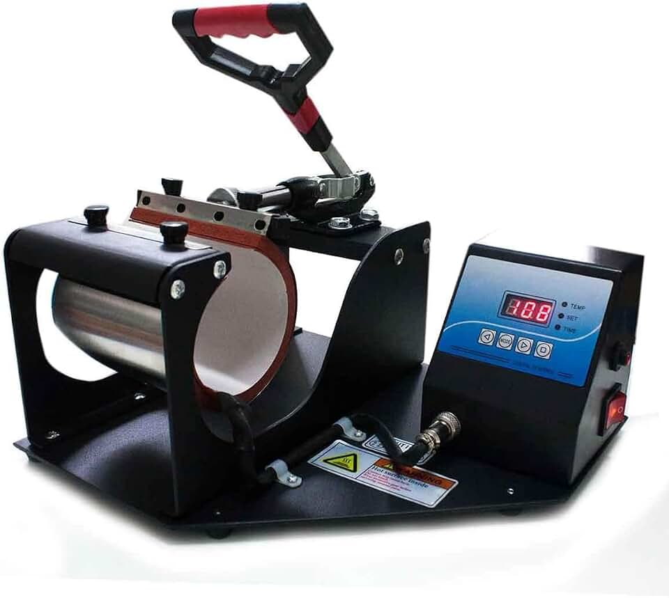 PRENSA TÉRMICA PRETA PARA SUBLIMAÇÃO EM CANECAS SQUEEZES COPOS - 220V