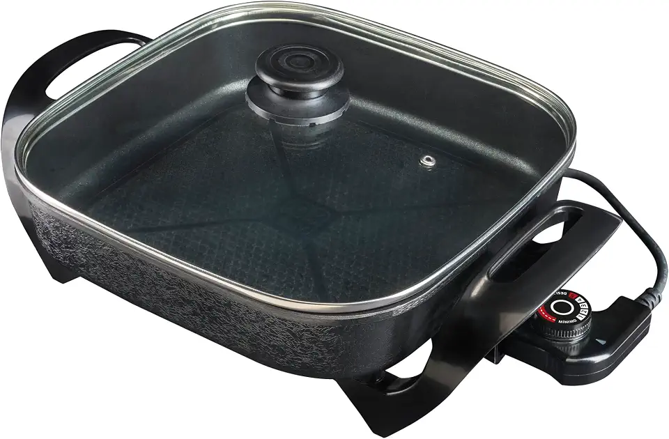Agratto Panela eletrica Mangiare APEQ01l-01 preta quadrada 30cm 1500W 127V