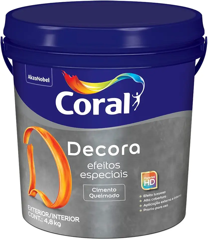 DECORA EFEITOS ESPECIAIS CIMENTO QUEIMADO IMENSIDÃO CINZA 4,8KG - CORAL