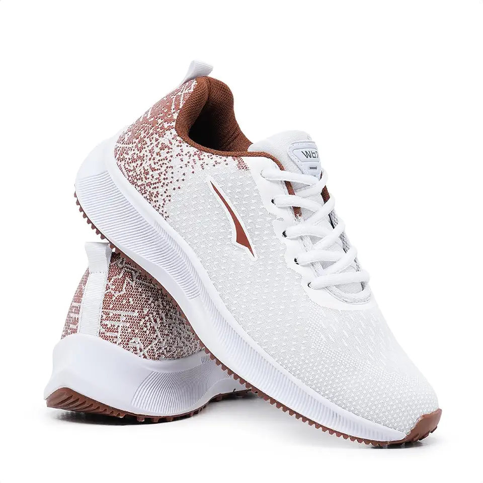 Tênis Feminino de Academia Caminhada Treino Corrida Leve Confortável Esportivo Branco