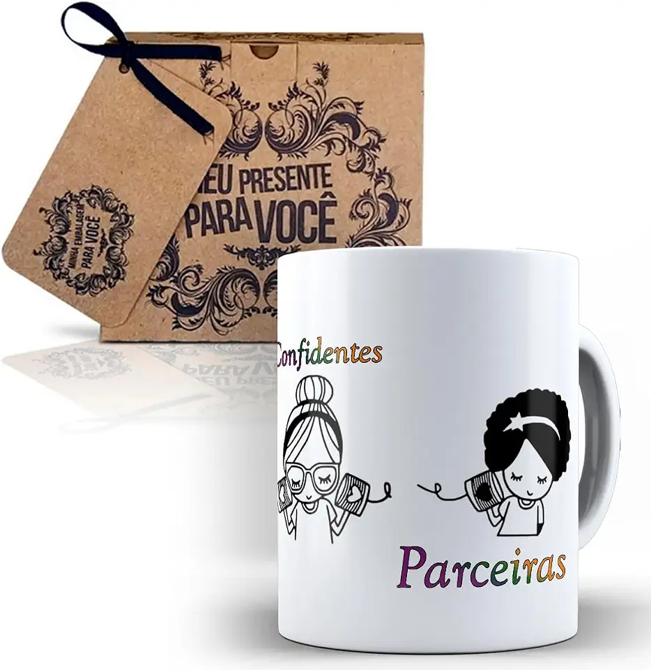 Caneca Presente Para Amiga, Amiga Confidente Parceiras