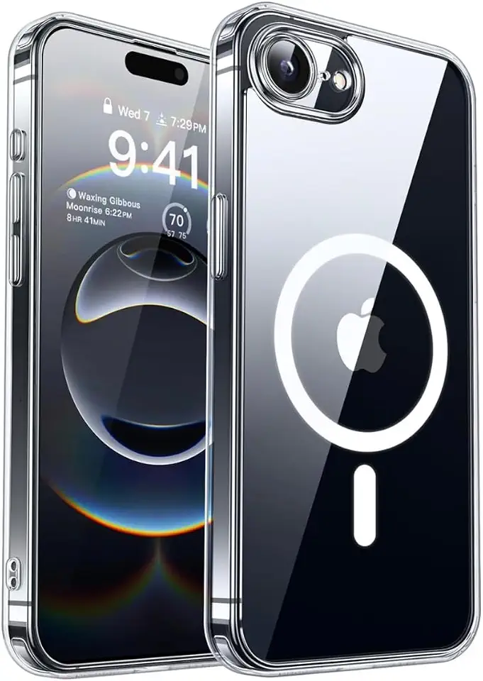 FIT IT Capa Magnética para iPhone 16e, Compatível com MagSafe, TPU Slim, Proteção para Câmera, Transparente (Transparente)
