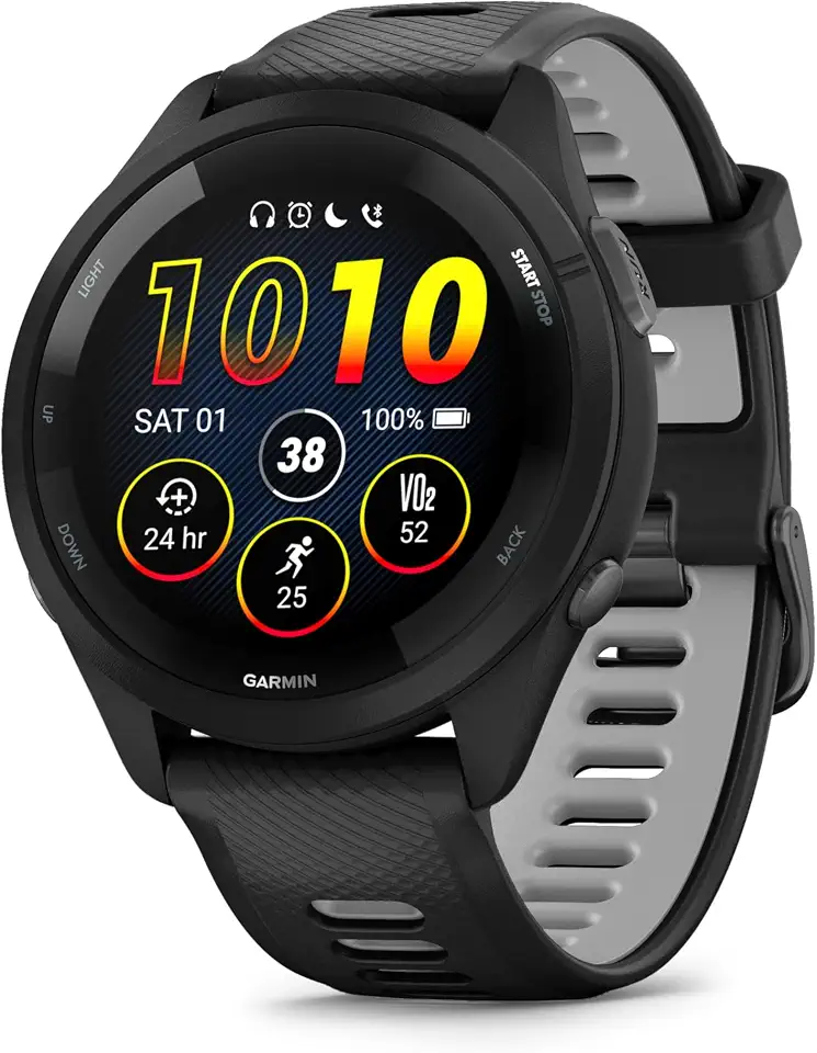 Garmin Smartwatch de corrida Forerunner 265, tela AMOLED colorida, métricas de treinamento e informações de recuperação