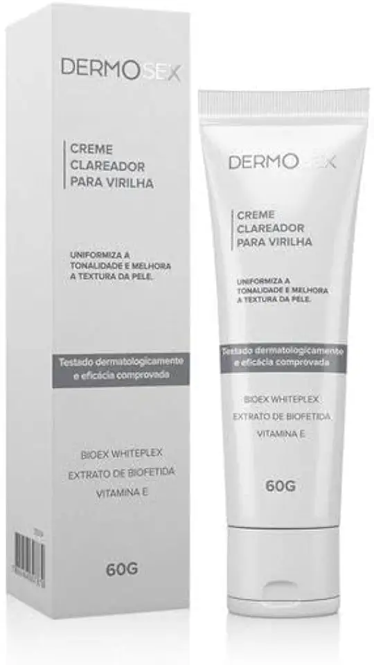 Creme Clareador para virilha, Axila, Pescoço linha Dermosex 60g. Com extrato de biofetida, Vitamina E e bioex whiteplex