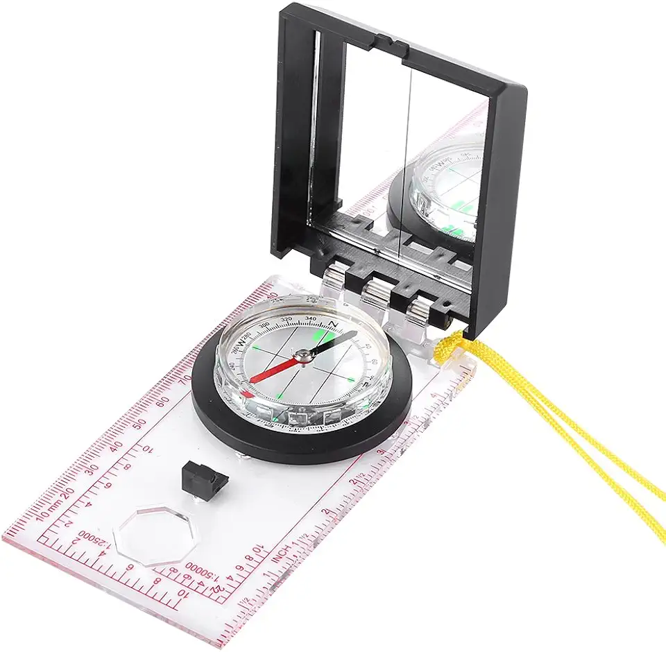 Generic Bússola de Sobrevivência de Emergência Ao Ar Livre Com Régua e Cordão, Perfeita para Acampar e Viajar, Plástico ABS