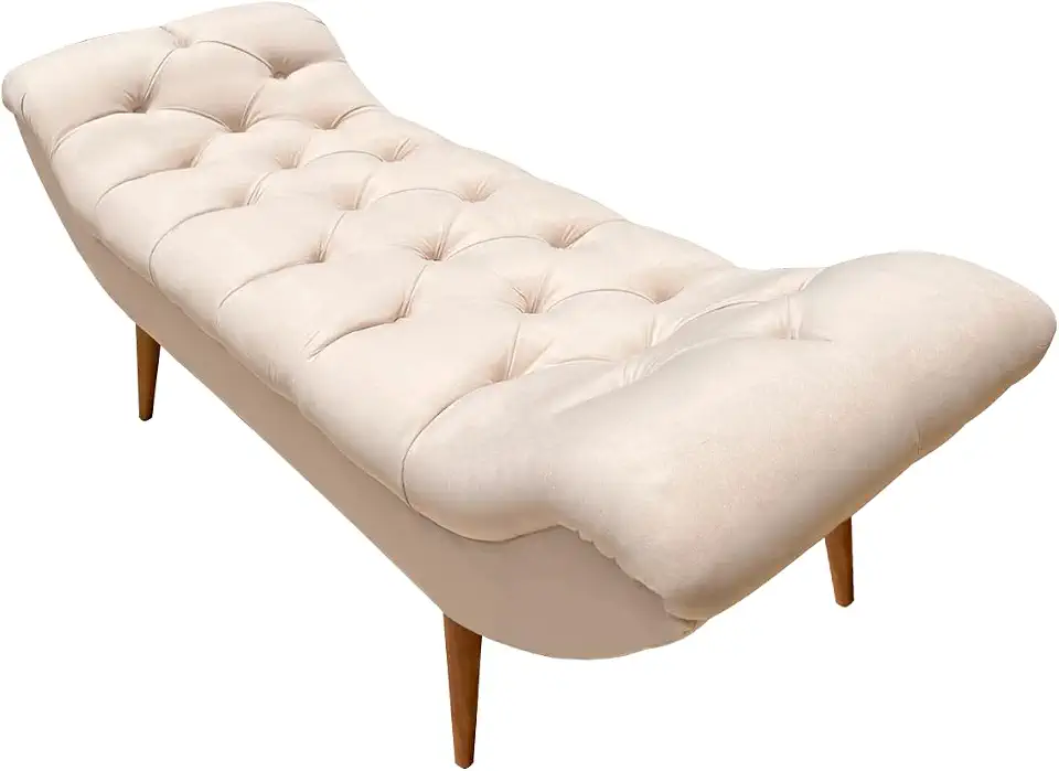 Recamier Sofá Calçadeira 1,98 M Realeza (Suede Bege)