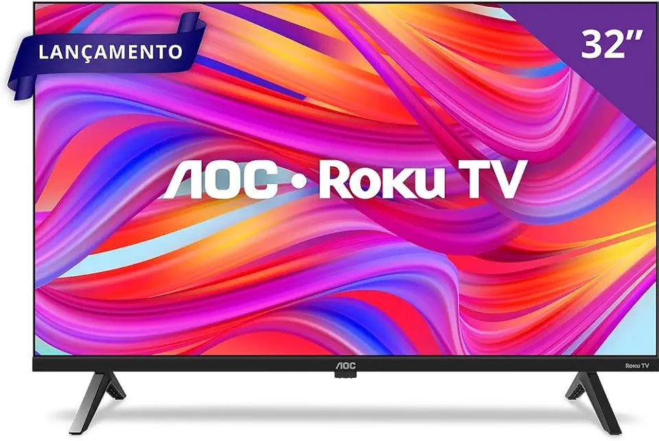AOC, Smart TV, Roku, 32'' HD, 32S5045/78G, com HDMI, USB, Wi-Fi, Conversor Digital