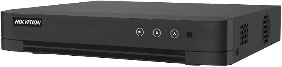 DVR AcuSense 4 Canais 1080p H.265 Hikvision iDS-7204HQHI-M1/E com Detecção Humana e Veicular, Suporte IP até 6 Câmeras, Áudio Bidirecional