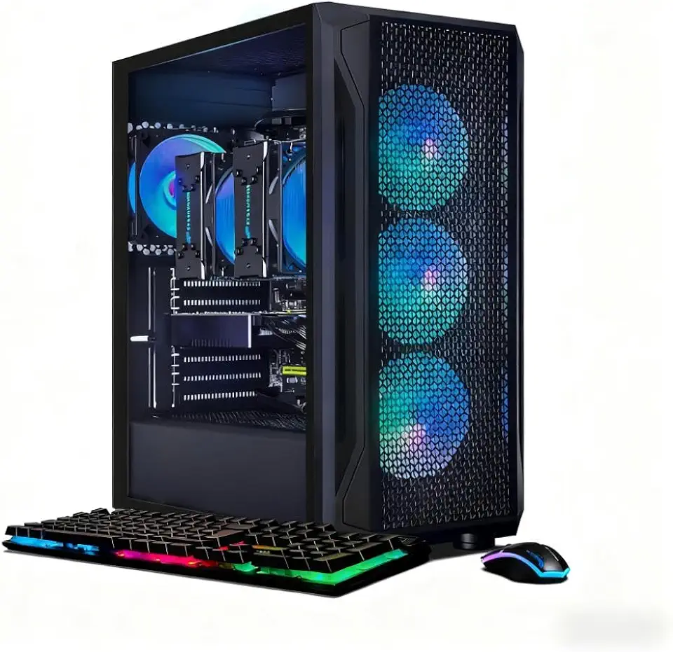 PC para jogos STGAubron com CPU dupla, Dual Intel i7 Xeon E5 até 3,7 GHz, GeForce GTX 1660 Super 6G, DDR4 16G, SSD 1T, WiFi 600M, BT 5.0, 4 ventoinhas RGB, Windows 10 Pro