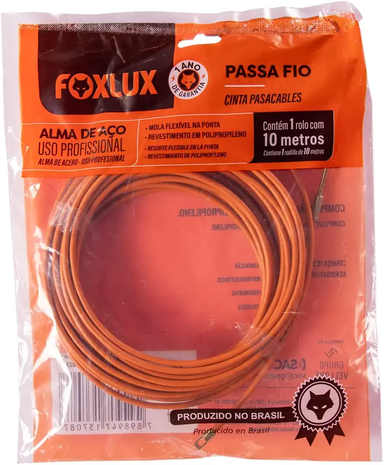 Foxlux Passa Fio Com Alma De Aço 10 Metros