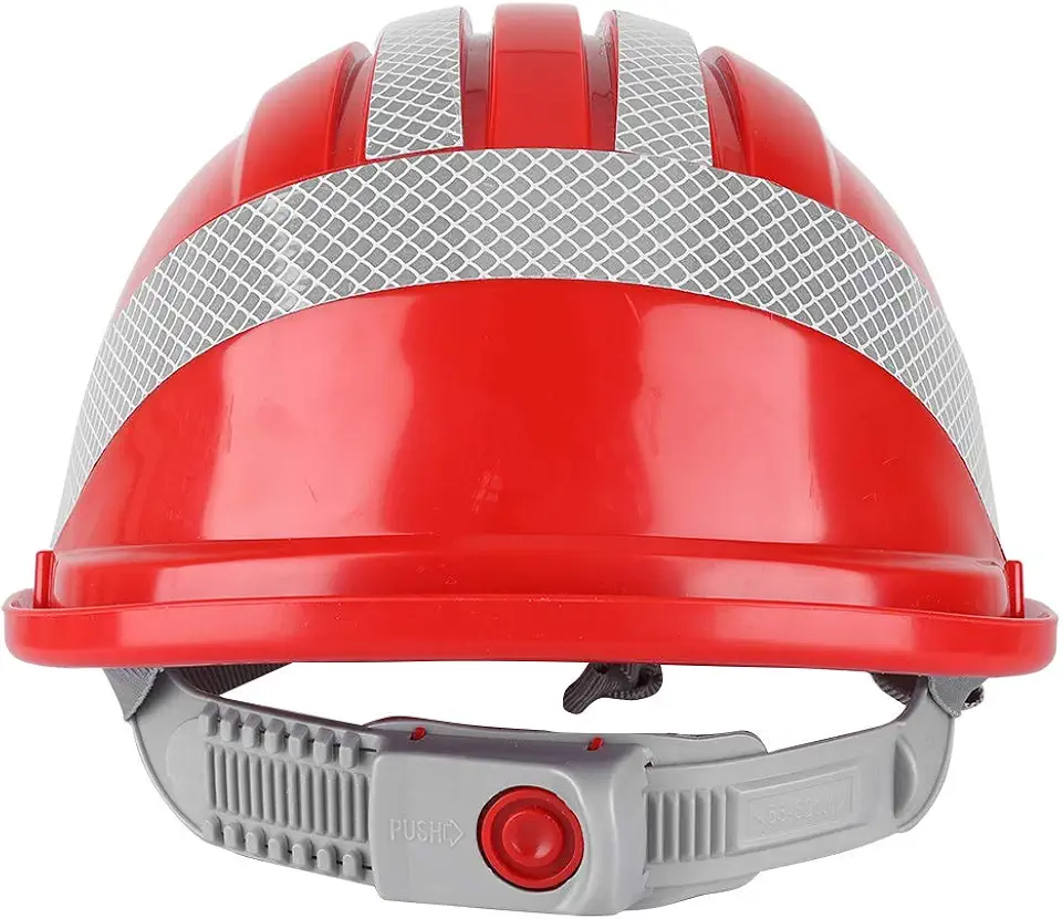 Capacete de Segurança Forte Resistência Ao Impacto Com Listras Refletivas Capacete de Canteiro de Obras para Uso Prolongado ABS para Máximo Conforto e Segurança Dos Trabalhadores Construção