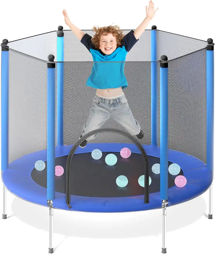 Cama Elástica Pula Pula Infantil grande 1,4 m com Rede de Proteção para Interior e Exterior