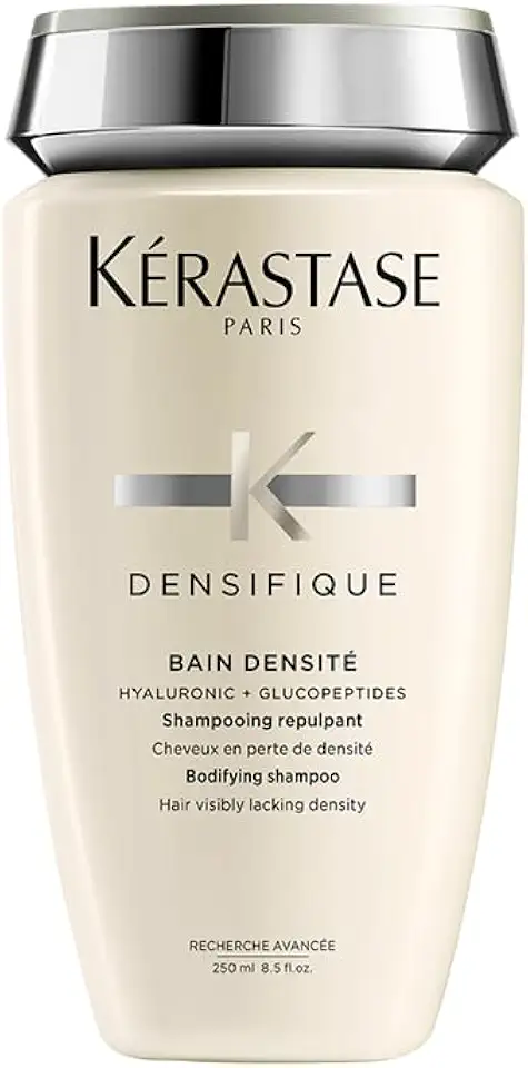 Kérastase Densifique Bain Densité Shampoo, Para Cabelos Finos e Ralos, Aporta Densidade e Volume, com Ácido Hialurônico e Ceramidas, 250ml