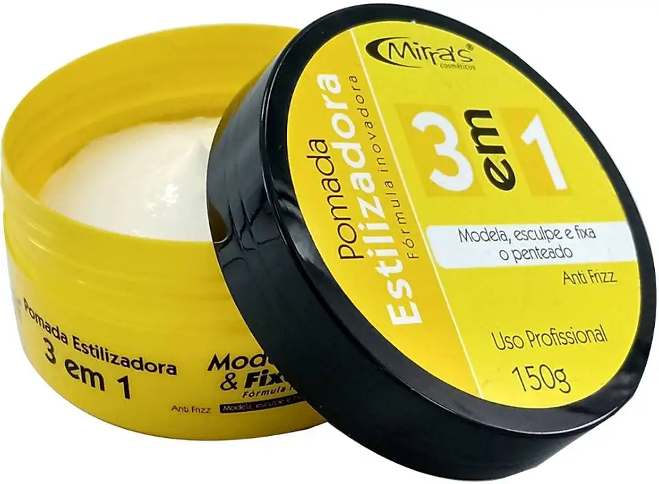Mirra's Pomada Estilizadora 3 em 1 Capilar 150g - Modela, Esculpe e Fixa o Penteado!