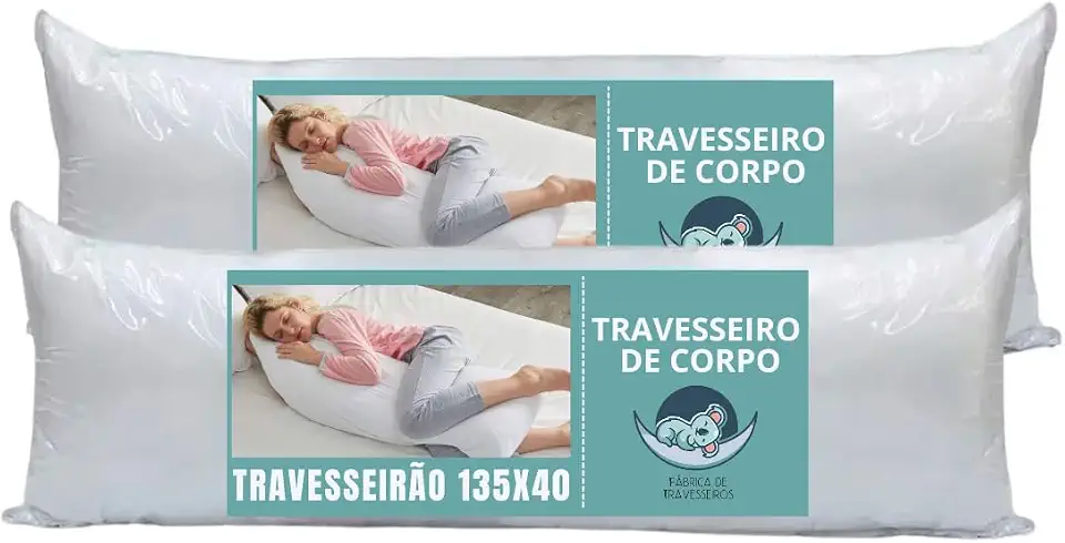 Kit 2 Travesseiro De Corpo xuxão imperméavel Pillow 40cm X 1,30m