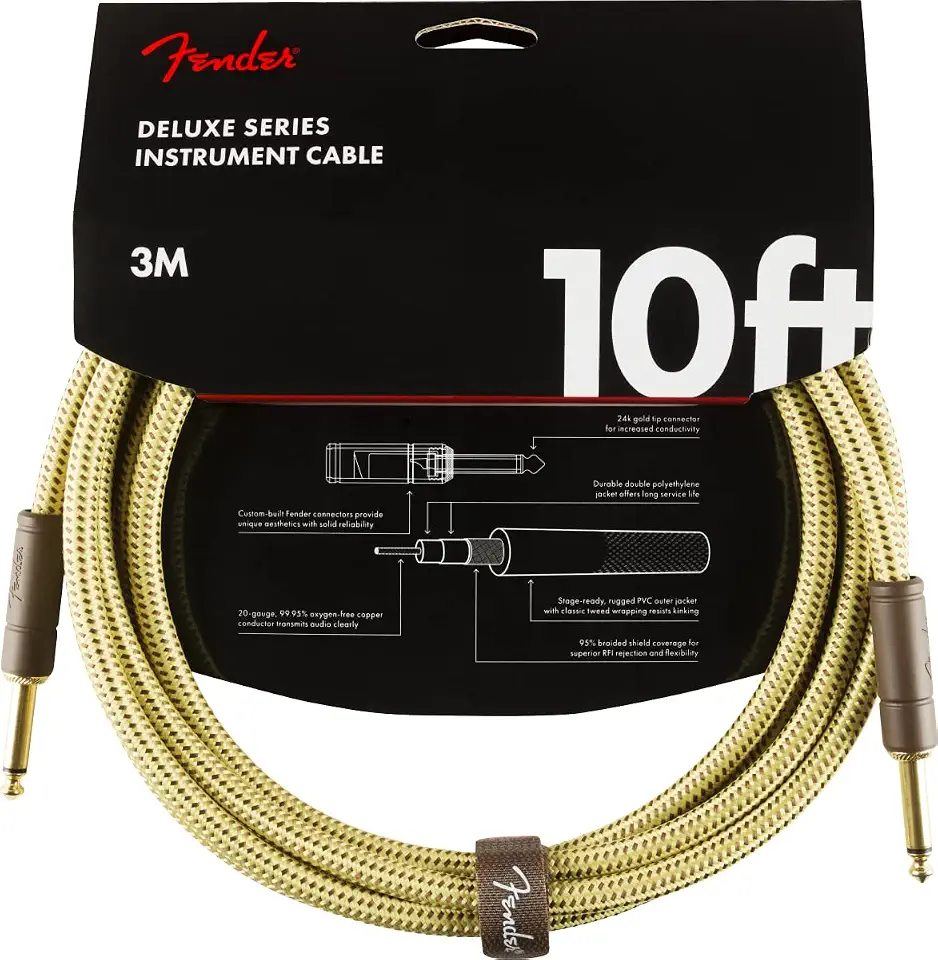 Cabo P10 x P10 Deluxe Series Fender em Tweed