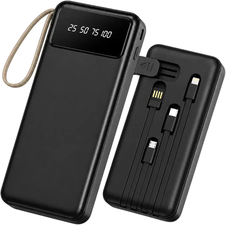 Carregador Portátil (Power Bank) 10.000mAh 22.5W Turbo Com Visor LED, Carregador Super Rápido Com Saídas Lightning iOS, USB-C e Micro USB, Compatível com iPhone IOS, Android, Fones e Tablets