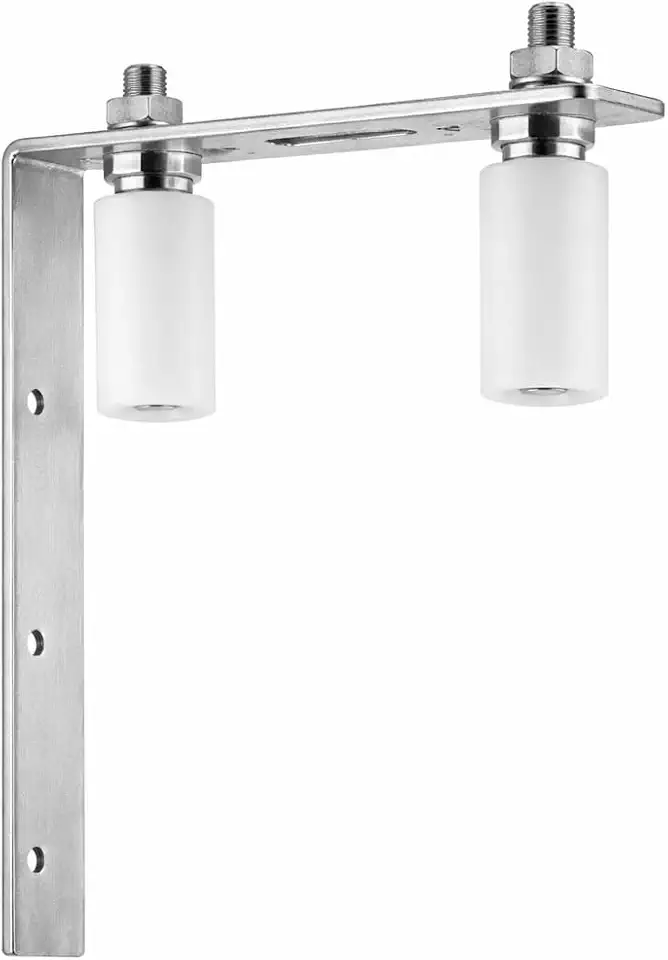 Guia Duplo de Nylon com Rolete 36,7x46mm para Portão/Porta de Correr com Deslizamento Silencioso