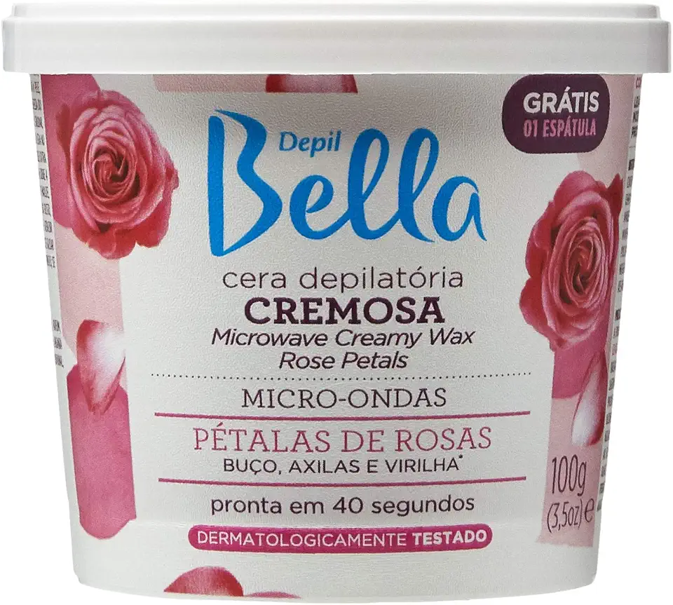 Depil Bella - Cera Cremosa Para Micro-ondas Pétalas de Rosas Deo 100g