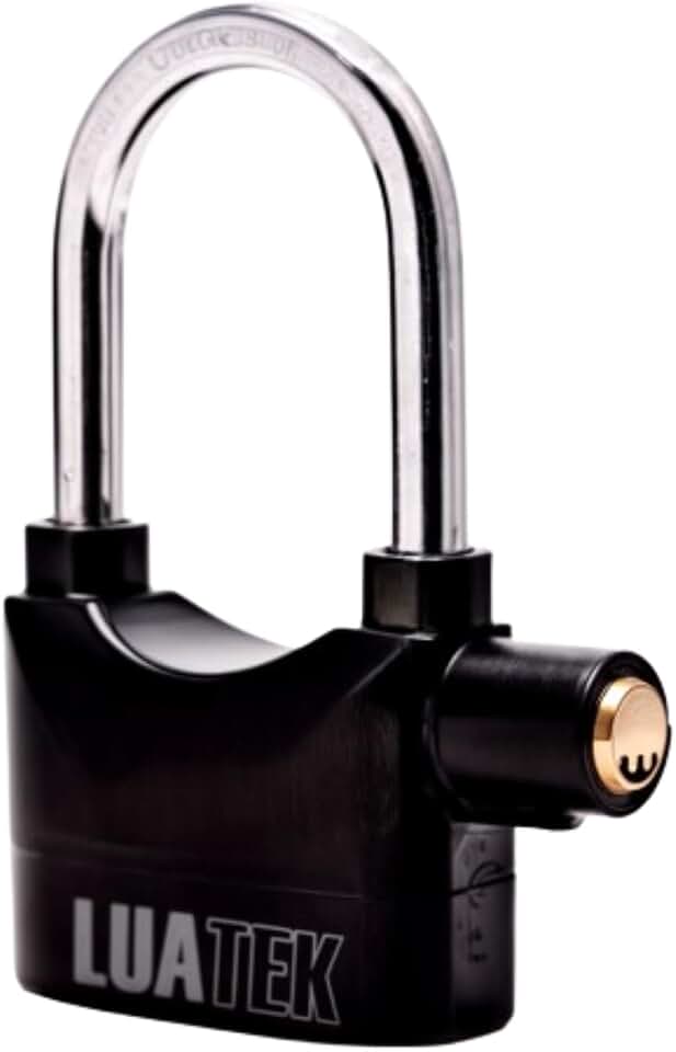 Cadeado Com Alarme Antifurto, Possui 3 Chaves Ideal Para Motos, Bicicletas, Portas, Galpões Com volume Do Som á 110db Sensor De Movimento Resistete A Chuva Modelo LK-BL16 (Preto)