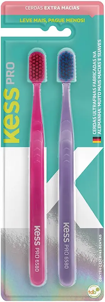 Kess Pack Com 2 Escovas Dentais Pro Extra Macias
