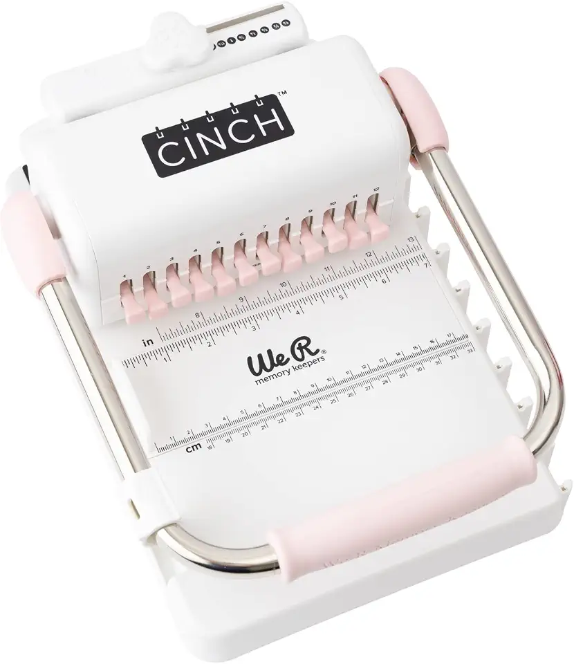 Encadernadora The Cinch We R - Furo Quadrado American Craft, 662789, Branco e Rosa, 1 Pc
