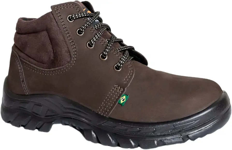 Botina Bota Segurança Nobuck cafe Bico Pvc Ecosafety tam 42