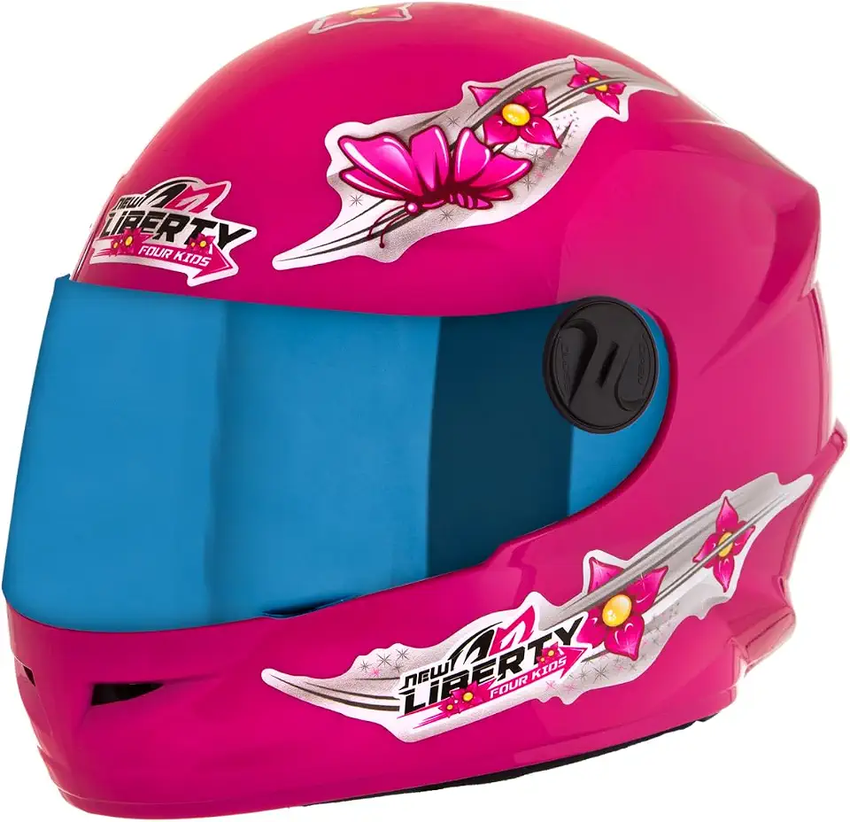 Capacete Infantil Liberty Four Kids Girls 54 Viseira Iridium Rosa