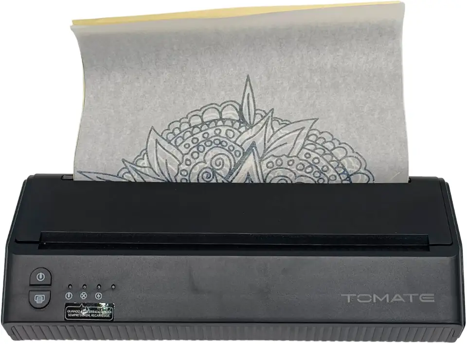 Impressora Térmica Portátil para Decalque de Tatuagem com Interface USB Conexão Android IOS e Windows