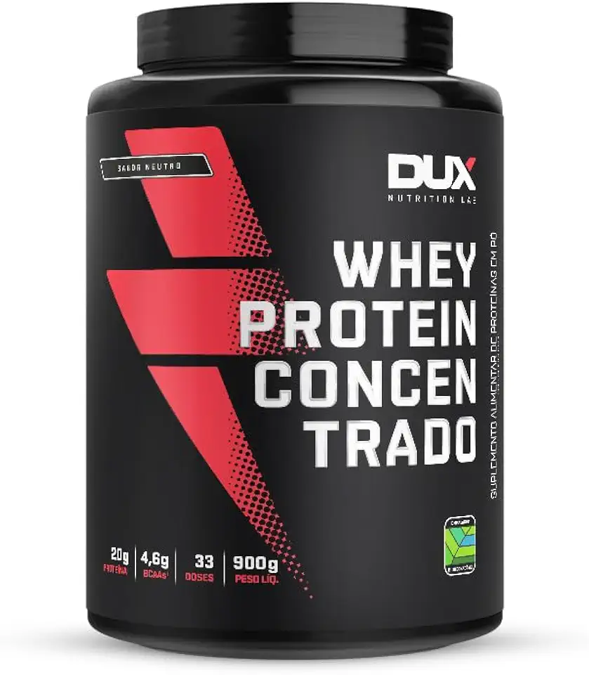 DUX HUMAN HEALTH Whey Protein Concentrado 900g Sem Sabor – Versátil para Receitas e Shakes