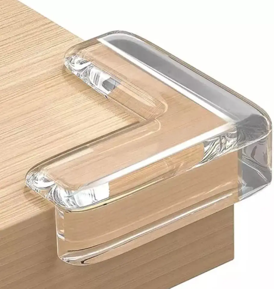Protetor Para Quina De Mesa De Silicone 2 Conjuntos 8 Unidades Silicone Transparente Segurança de Canto para Bebês e Crianças Proteção para Móveis Mesas Flexível Ideal para Casa Original