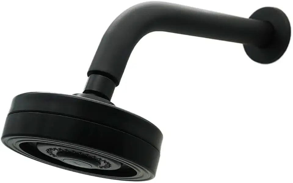 Chuveiro Ducha Alta Pressão Preto Fosco para Aquecedor a Gás e Solar Metal Articulável Auto Limpante