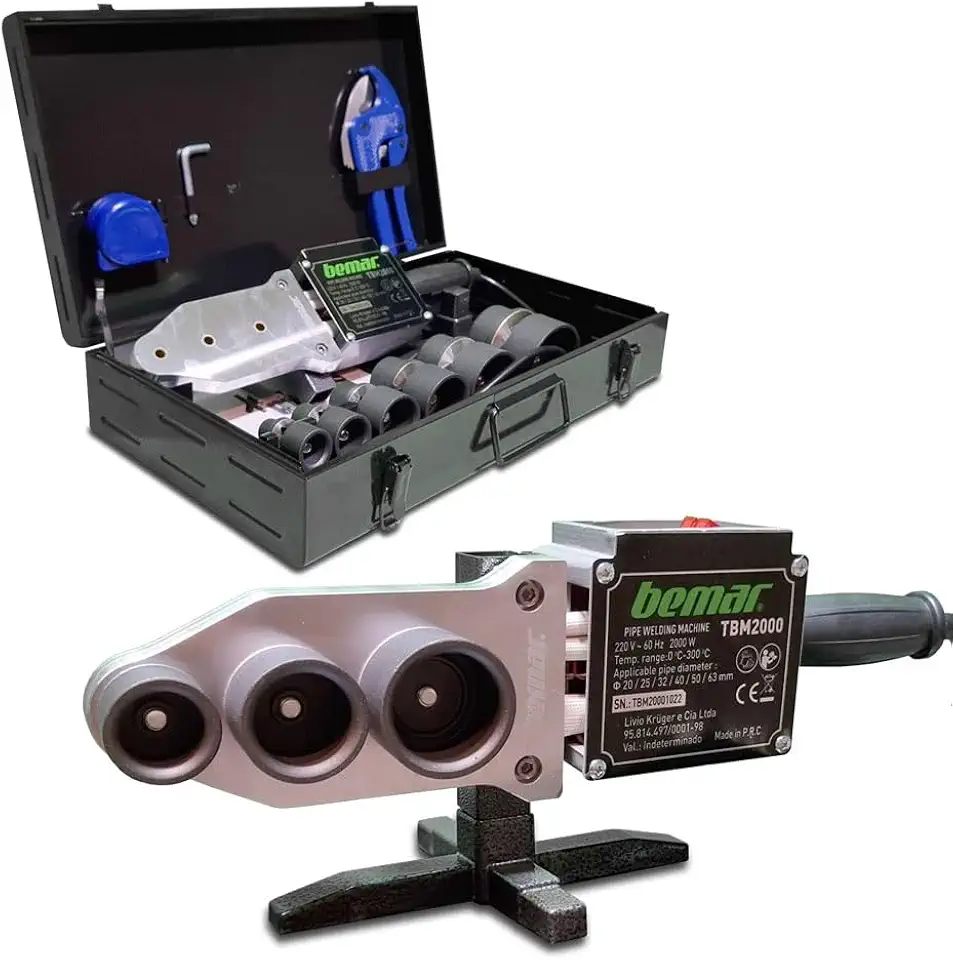 Termofusora 2000w 6 Bocais Ppr 20 A 63mm + Tesoura E Trena