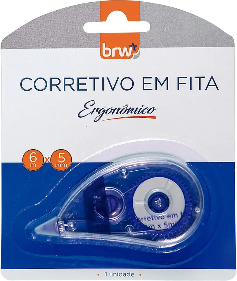 Corretivo Em Fita 5Mm X 6M Ergonômico Brw 01 Unidade,
