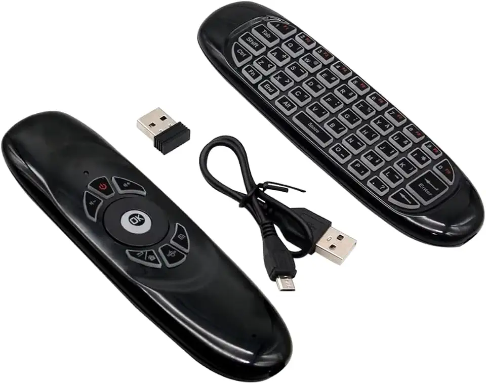 Mini Teclado Air Mouse Wireless 2.4GHz com LED RGB – Controle sem Fio para Smart TV, Android, PC, Notebook, Projetor e Mais!