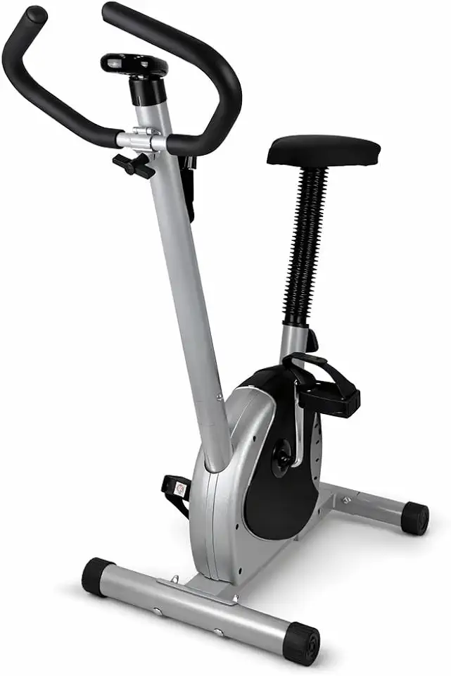 Bike Ergométrica Bicicleta Vertical Academia Com Painel Digital Prateado Premium