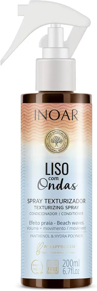 Inoar, Liso com Ondas Texturizador – Efeito Praia, Volume e Movimento com Pantenol D - 200ml