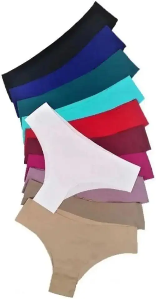 Kit 5 Calcinhas Tanga Laser Sem Costura Confortável Não Marca com Forro 100% Algodão TOQUE INTIMO