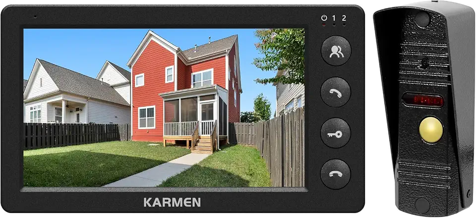 Karmen sistema de vídeo porteiro eletrônico com fio para casa kit completo,Tela de 7 polegadas, Campainha de liga