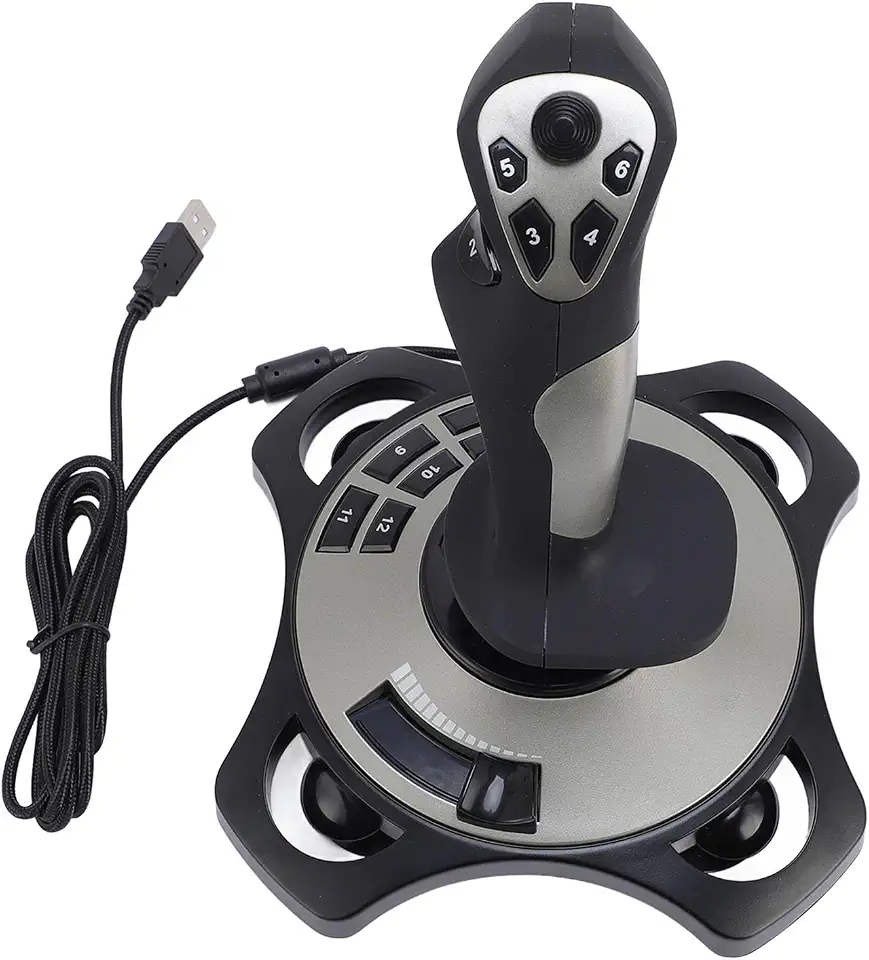 OPPWONG Vara de Vôo USB Com Vibração e Acelerador, Joystick de Vôo para Jogos para 7 8 10 11, Controlador de Joystick de Simulador de Com Fio, 70,87 pol.