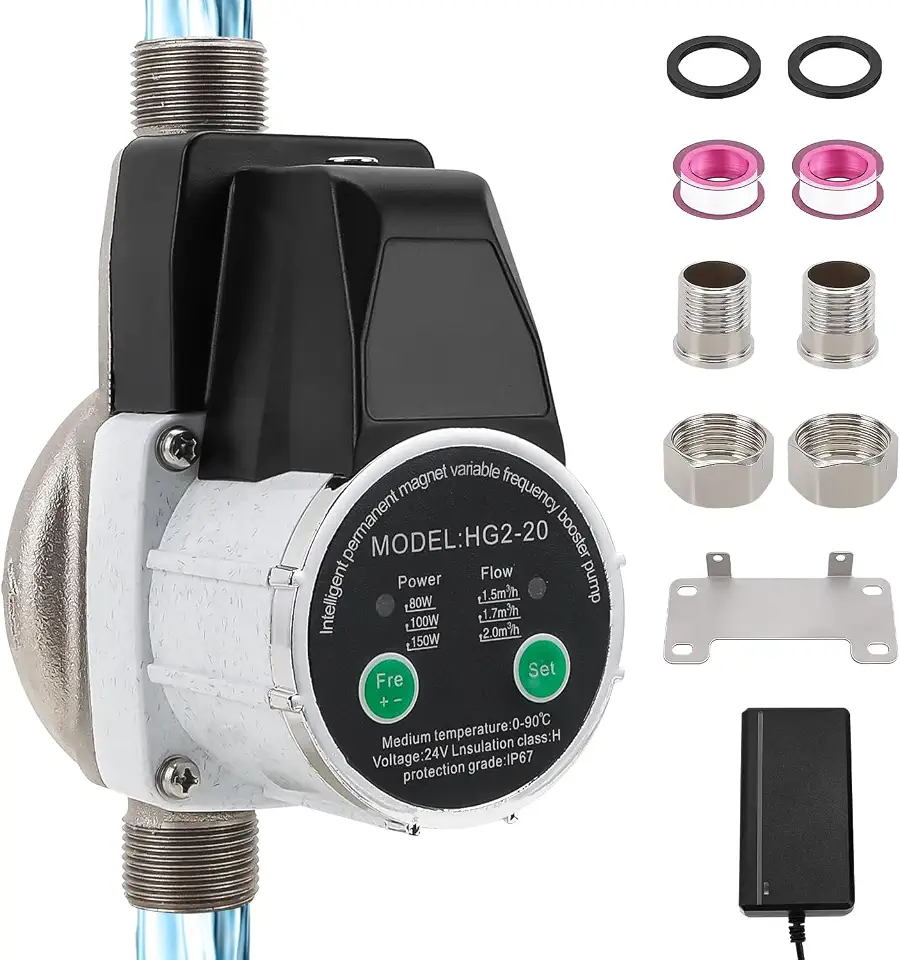 Bomba Pressurizadora de Água, 300W, 2100L/h, 100-240V, Automática, Ajustável, Silenciosa