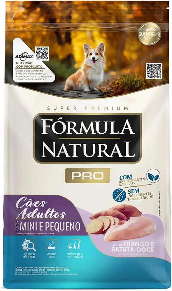 Fórmula Natural Super Premium Pró Cães Adultos Portes Mini E Pequeno Sabor Frango E Arroz Integral 15KG