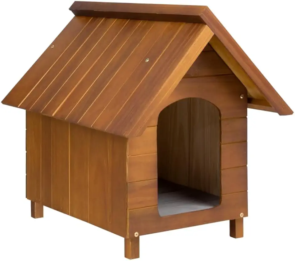 Casa Casinha De Cachorro em Madeira Pintada Média N3 (Cerejeira)