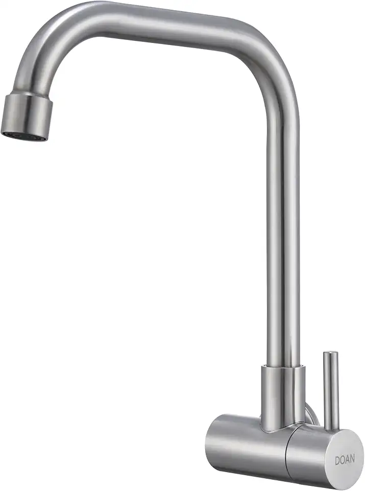 Torneira Inox Cozinha Giratória Parede Longa Nox16D