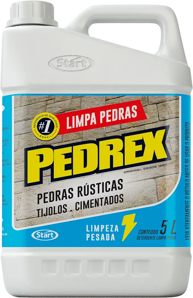 Limpa Pedras Pedrex, 5L | Removedor de Sujeiras e Incrustações, Limpeza Pesada de Pedras e Pisos Rústicos (Não Esmaltados), Remove Crostas de Lama, Encardidos, Respingos de Concreto