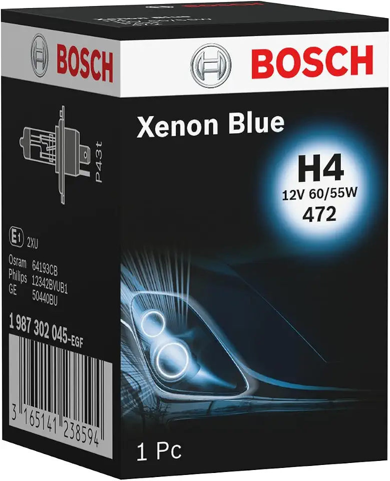 Bosch Lâmpada H4 Bosch Xenon Blue - 12V 60/55W Halógena, Caixa