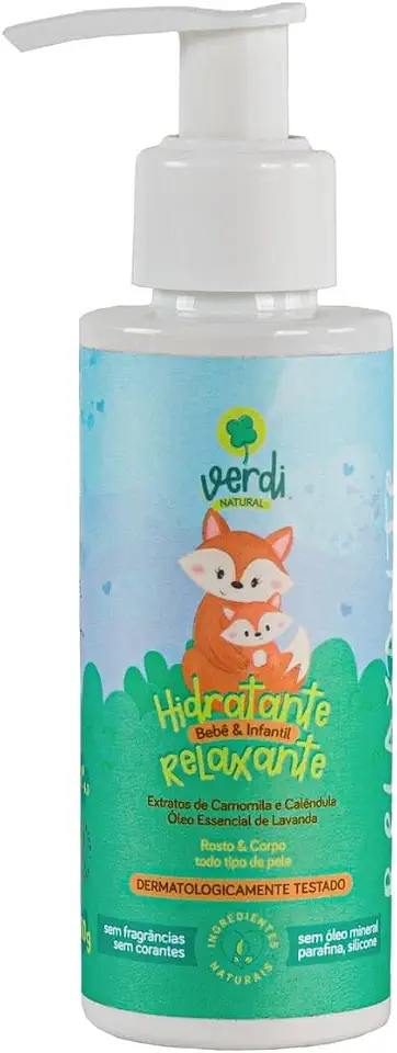 Loção Hidratante Relaxante Corpo Rosto Vegano Ingredientes Naturais Bebê Infantil Verdi Natural