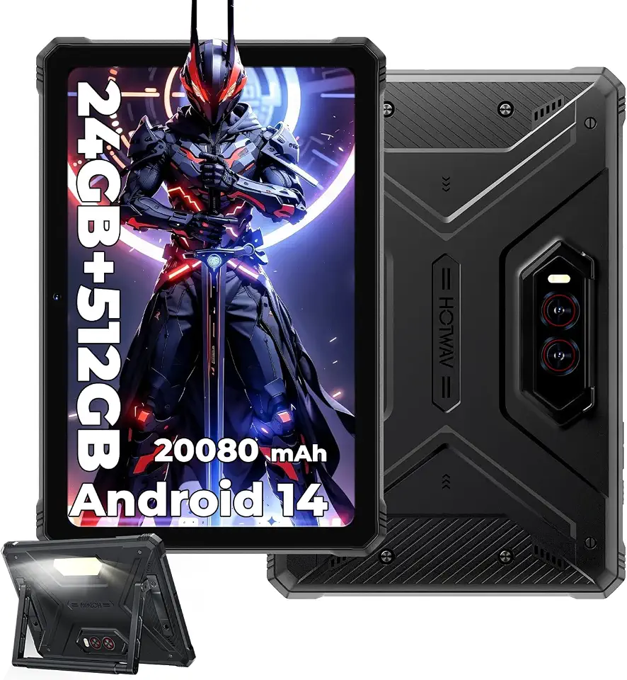 HOTWAV R9 Plus 2025 Tablet robusto Android 14 preto