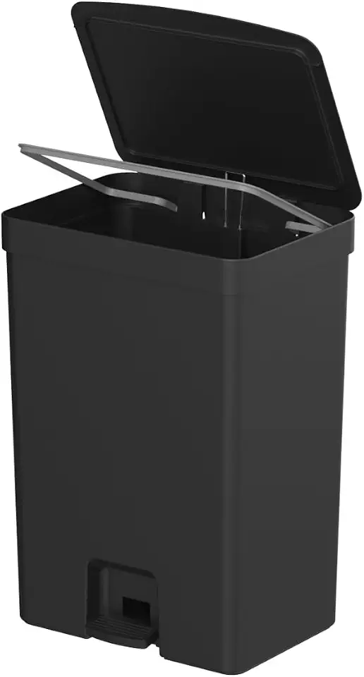 Lixeira para cozinha banheiro com pedal OU Trium 30 litros preta
